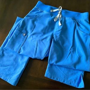 Figs ciel blue gently used scrub bottoms